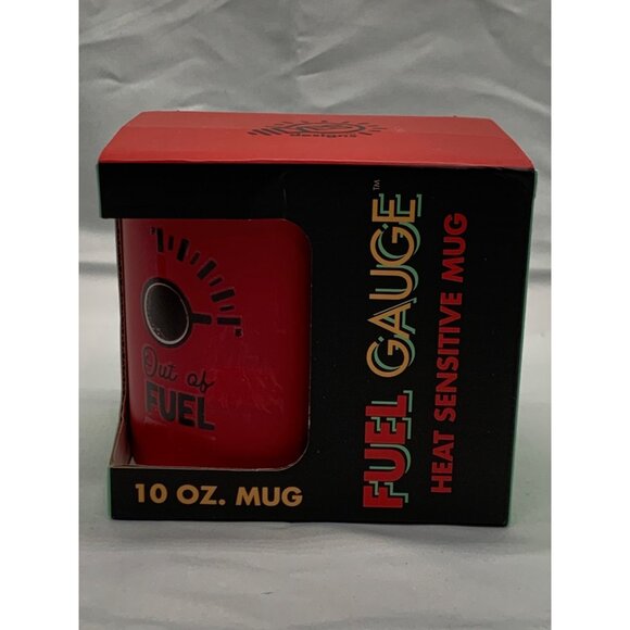 Fuel Gauge Color Changing Red Coffee Mug 10 Oz "Out Of Fuel Until Coffee" NIB - Picture 5 of 10